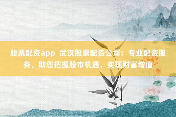 股票配资app  武汉股票配资公司：专业配资服务，助您把握股市机遇，实现财富增值