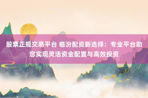 股票正规交易平台 临汾配资新选择：专业平台助您实现灵活资金配置与高效投资