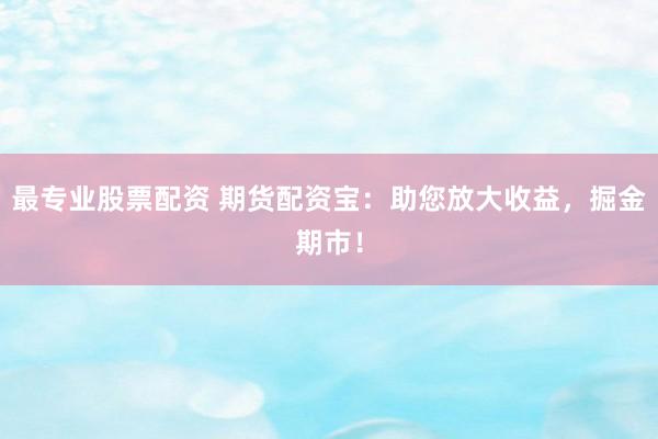 最专业股票配资 期货配资宝：助您放大收益，掘金期市！