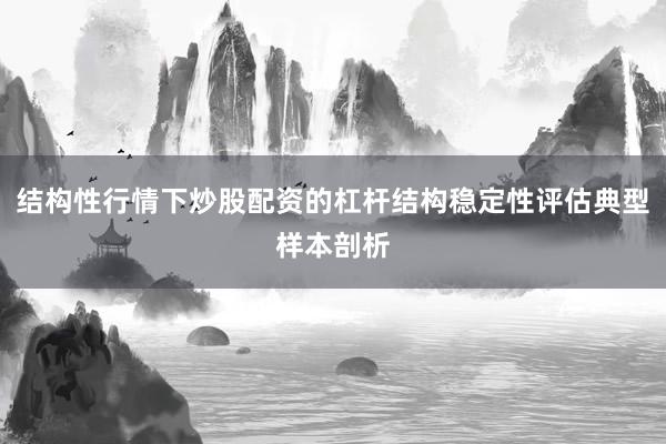 结构性行情下炒股配资的杠杆结构稳定性评估典型样本剖析