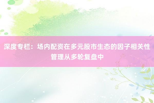 深度专栏：场内配资在多元股市生态的因子相关性管理从多轮复盘中