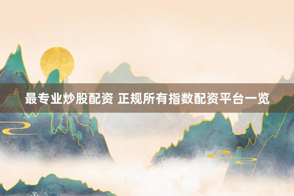 最专业炒股配资 正规所有指数配资平台一览