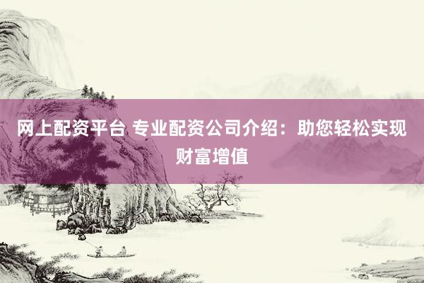 网上配资平台 专业配资公司介绍：助您轻松实现财富增值