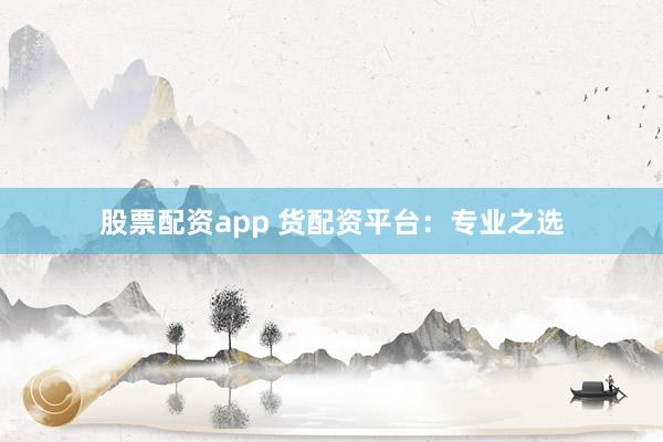 股票配资app 货配资平台：专业之选
